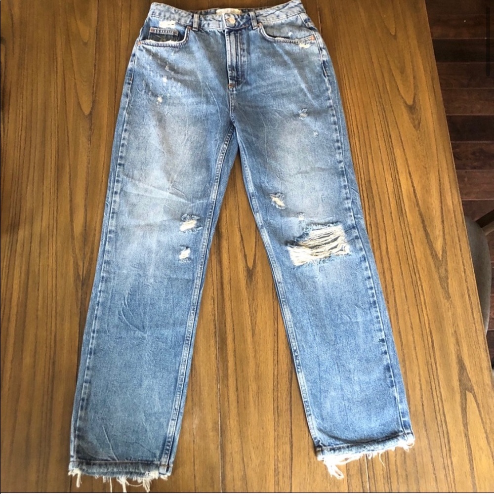 We the Free high rise distressed mom jeans